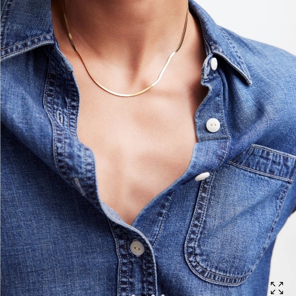 Madewell Demi-Fine Skinny Herringbone Chain - Picture 2 of 7